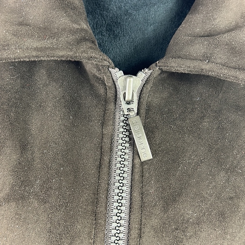 Liz Claiborne Faux Suede and Fur Dark Brown Winter Coat - Picture 5 of 10